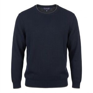 Roundtree & Yorke Mens Knit Crewneck Sweater Size 2XB 2XL Navy Blue Pullover